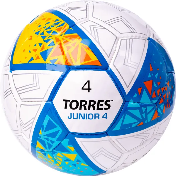 Мяч футб. TORRES Junior-4, F323804, р.4,глянц.ПУ, 4 сл, 32п, руч.сш, бел-жел-гол за 2&nbsp;070.60 ₽ в Рязани