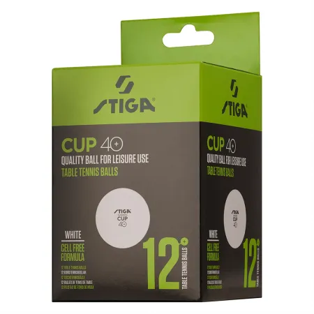 Мяч для наст. тенниса Stiga Cup ABS, 1110-2510-12, диам.40+мм, пластик, упак. 12 шт, белый за 1&nbsp;774.80 ₽ купить в Рязани