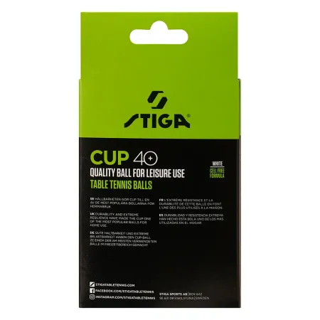 Мяч для наст. тенниса Stiga Cup ABS, 1110-2510-12, диам.40+мм, пластик, упак. 12 шт, белый за 1&nbsp;774.80 ₽ купить в Рязани