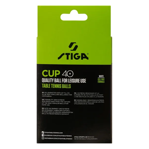 Мяч для наст. тенниса Stiga Cup ABS, 1110-2510-12, диам.40+мм, пластик, упак. 12 шт, белый за 1&nbsp;774.80 ₽ в Рязани