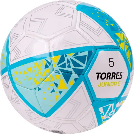 Мяч футб. TORRES Junior-5, F323805, р.5,глянц.ПУ,4 сл,32 п, руч.сш,бел-бирюзовый за 2&nbsp;070.60 ₽ купить в Рязани