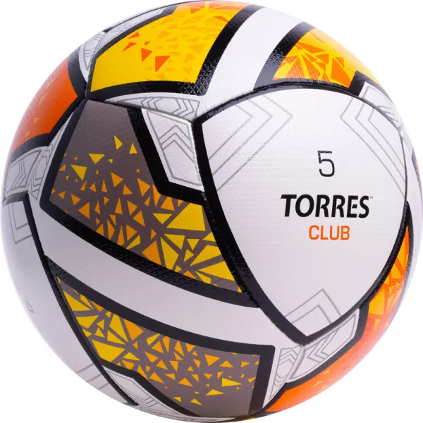 Мяч футб. TORRES Club, F323965, р.5, 10 пан., ПУ, гибрид. сшив, бел-оранж-желт за 2&nbsp;225.30 ₽ в Рязани