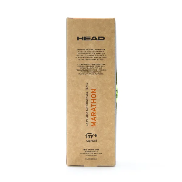 Мяч теннисный HEAD Marathon 3B, 578183, крафт. упак.3шт, без давления, фетр, нат.резина,желтый за 1&nbsp;055.70 ₽ в Рязани