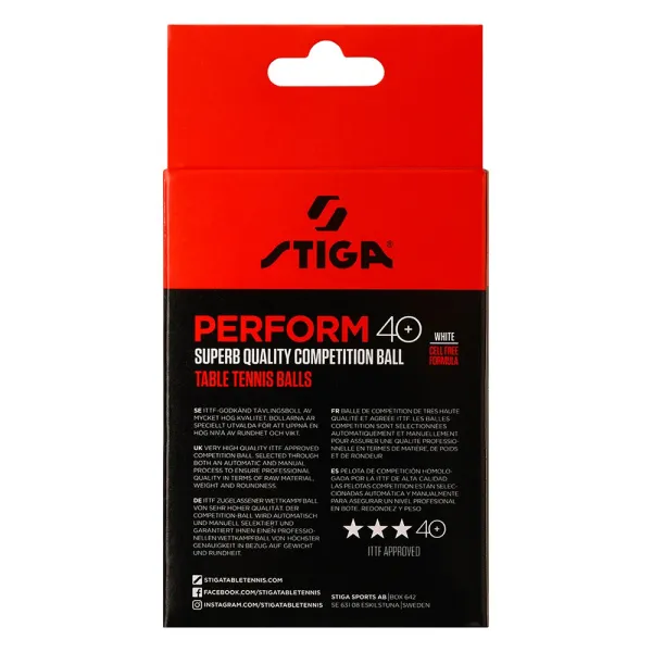 Мяч для наст. тенниса Stiga Perform 3***, 40+, 1113-2110-06, пластик, ITTF Appr., уп.6 шт, бел за 2&nbsp;121.60 ₽ в Рязани