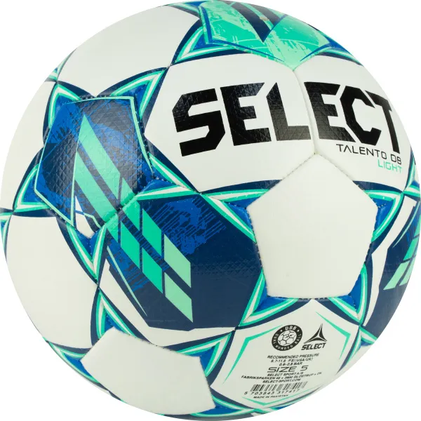 Мяч футб. SELECT Talento DB Light V23, 0775860004, р.5, 32п, ПУ, гибрид.сш, бело-зеленый за 5&nbsp;531.80 ₽ в Рязани