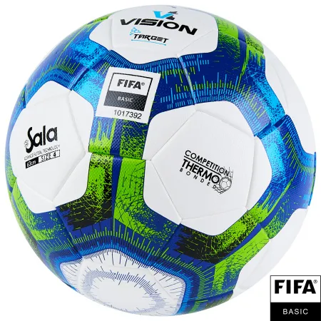 Мяч футзал. VISION Target, FS324094, FIFA Basic, р.4, 32 п. PU, 3 подкл.сл, термосшивка, бело-синий за 3&nbsp;519 ₽ купить в Рязани