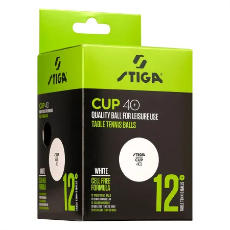 Мяч для наст. тенниса Stiga Cup ABS, 1110-2510-12, диам.40+мм, пластик, упак. 12 шт, белый за 1&nbsp;774.80 ₽ купить в Рязани