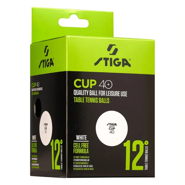 Мяч для наст. тенниса Stiga Cup ABS, 1110-2510-12, диам.40+мм, пластик, упак. 12 шт, белый за 1&nbsp;774.80 ₽ в Рязани