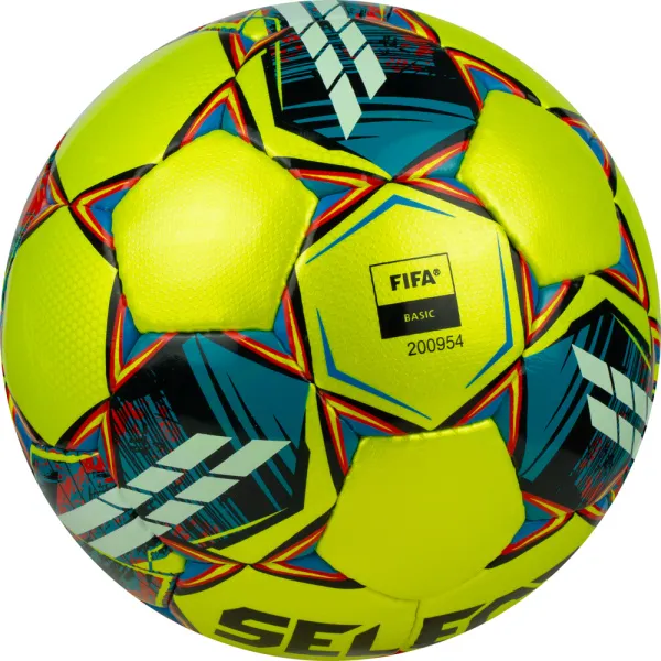 Мяч футзал. SELECT Futsal Mimas, 1053460550, р.4,FIFA Basic, 32 пан, гл.ПУ, руч.сш, жел-сине-красный за 6&nbsp;303.60 ₽ в Рязани