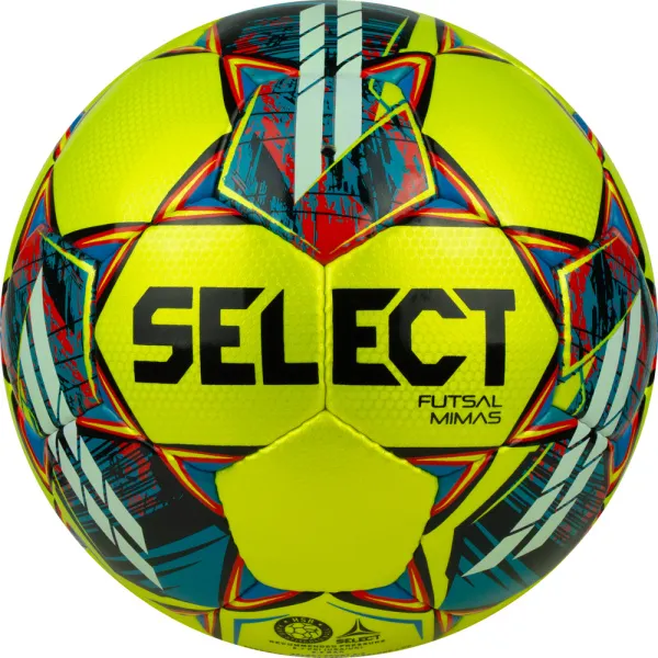Мяч футзал. SELECT Futsal Mimas, 1053460550, р.4,FIFA Basic, 32 пан, гл.ПУ, руч.сш, жел-сине-красный за 6&nbsp;303.60 ₽ в Рязани