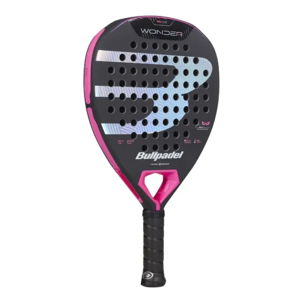 Ракетка для падела BULLPADEL Wonder 27, 497250, для продв.игроков, стекловолокно, карбон, черно-роз за 42&nbsp;969.20 ₽ в Рязани