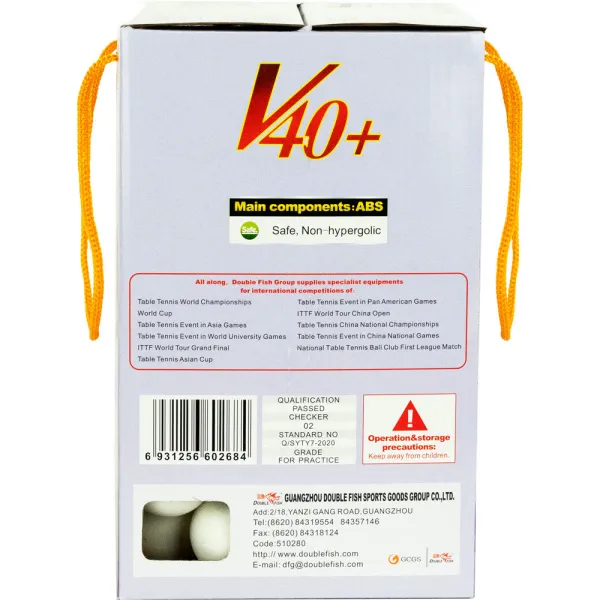 Мяч для наст. тенниса  DOUBLE FISH No-Star Ball, арт.V40+, диам. V40+мм.100 шт,белый за 3&nbsp;362.60 ₽ в Рязани