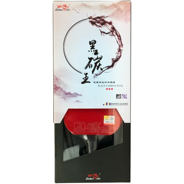 Ракетка для н/т DOUBLE FISH Black Carbon King Racket 3***, для професс.,ITTF Appr.,накл.2,1,мм за 4&nbsp;346.90 ₽ в Рязани
