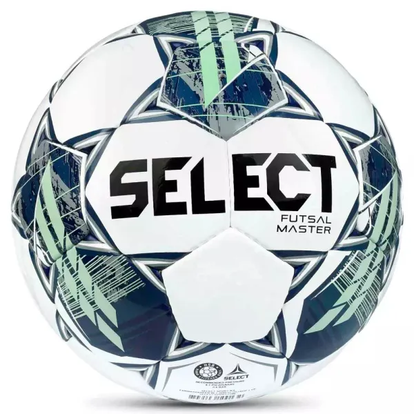 Мяч футзал. SELECT Futsal Master Shiny V22, 1043460004, р.4, Basic,32п, гл.ПУ, руч.сш,бел-син-зел за 7&nbsp;539.50 ₽ в Рязани