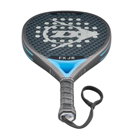 Ракетка для падела Dunlop FX Jr, 10370738, для юниоров, гибрид, графит, черно-голубой за 11&nbsp;019.40 ₽ купить в Рязани