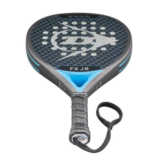 Ракетка для падела Dunlop FX Jr, 10370738, для юниоров, гибрид, графит, черно-голубой за 11&nbsp;019.40 ₽ в Рязани