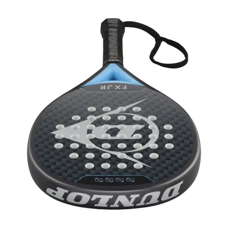 Ракетка для падела Dunlop FX Jr, 10370738, для юниоров, гибрид, графит, черно-голубой за 11&nbsp;019.40 ₽ купить в Рязани