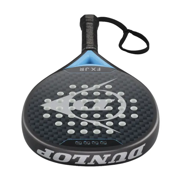 Ракетка для падела Dunlop FX Jr, 10370738, для юниоров, гибрид, графит, черно-голубой за 11&nbsp;019.40 ₽ в Рязани