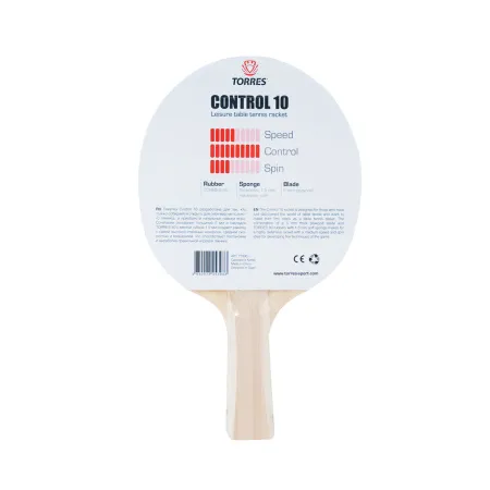 Ракетка для н/т TORRES Control 10, TT0001, для начинающих, накладка 1,5 мм, конич. ручка за 426.70 ₽ купить в Рязани