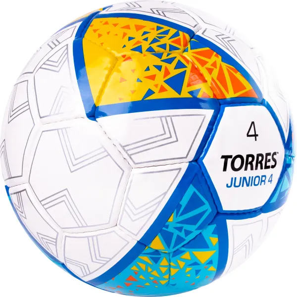 Мяч футб. TORRES Junior-4, F323804, р.4,глянц.ПУ, 4 сл, 32п, руч.сш, бел-жел-гол за 2&nbsp;070.60 ₽ в Рязани